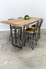 Counter Height Table, Restaurant Table, Pub Table with powder coated Brooklyn leg base, Choose from Size and Finish