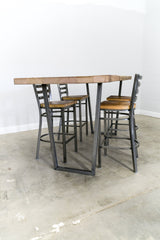 Counter Height Table, Restaurant Table, Pub Table with powder coated Brooklyn leg base, Choose from Size and Finish