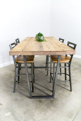 Counter Height Table, Restaurant Table, Pub Table with powder coated Brooklyn leg base, Choose from Size and Finish