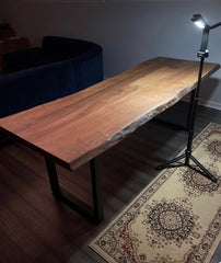 Live Edge Walnut Desk: Natural Solid Wood Office Table