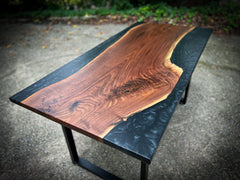 Custom Epoxy Resin Walnut Office Desk
