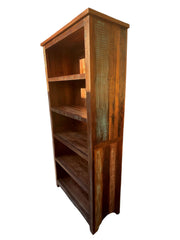 Rustic Distressed Blue Coastal Open Shelf Bookcase Storage Home Office Dorm