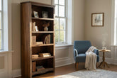 Rustic Distressed Blue Coastal Open Shelf Bookcase Storage Home Office Dorm