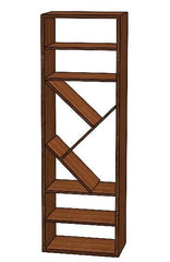 Solid Wood Asymmetrical Bookshelf, Modern Diagonal Bookcase