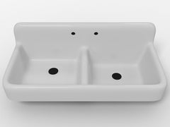 51" x 24" Large Double Bowl Apron Front Farmhouse Sink - Reproduction Model #DBA5124