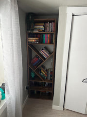 Solid Wood Asymmetrical Bookshelf, Modern Diagonal Bookcase