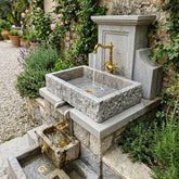 Silver Travertine Vessel Sink, Natural Stone Bathroom Washbasin