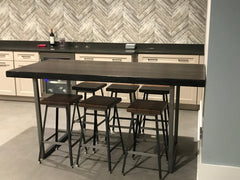Counter Height Table, Restaurant Table, Pub Table with powder coated Brooklyn leg base, Choose from Size and Finish