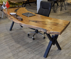 Live Edge Walnut Desk: Natural Solid Wood Office Table