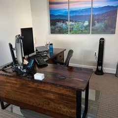 Custom Rustic Wood Desk, Solid Wood Desk, Handcrafted Office Desk, Industrial Desk, Wood Desk, U Shaped Legs, Writing Desk, Reclaimed Wood
