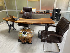 Live Edge Walnut Desk: Natural Solid Wood Office Table
