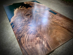 Custom Epoxy Resin Walnut Office Desk
