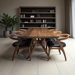 Handcrafted Live Edge Walnut Dining Table: Modern Kitchen & Dining Room