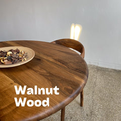 Solid Wood Round Dining Table, Scandinavian Elm or Walnut Table, Pedestal Base Dining Table, Modern Wooden Kitchen Table