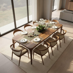 Handmade Walnut Modern Dining Table: Solid Wood Kitchen Furniture