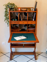 Antique wooden secretary desk – restored vintage furniture – French secretary desk with storage