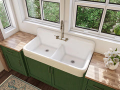 51" x 24" Large Double Bowl Apron Front Farmhouse Sink - Reproduction Model #DBA5124