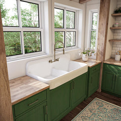 51" x 24" Large Double Bowl Apron Front Farmhouse Sink - Reproduction Model #DBA5124