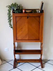 Antique wooden secretary desk – restored vintage furniture – French secretary desk with storage