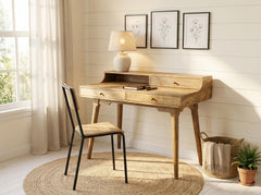 Solid Wood Desk with Drawers