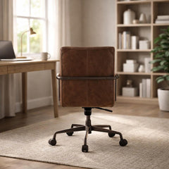 Leather Swivel Office Chair with Metal 5-Star Base