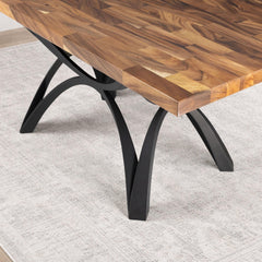 Dining Table with Spey 28.5x 24;W Steel Table Base for Butcher Block Top – Solid Wood Kitchen Table, Rustic Modern Style | Lumber Grand