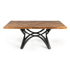 Dining Table with Spey 28.5x 24;W Steel Table Base for Butcher Block Top – Solid Wood Kitchen Table, Rustic Modern Style | Lumber Grand
