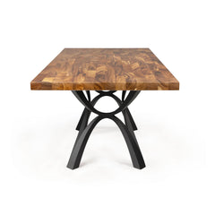 Dining Table with Spey 28.5x 24;W Steel Table Base for Butcher Block Top – Solid Wood Kitchen Table, Rustic Modern Style | Lumber Grand
