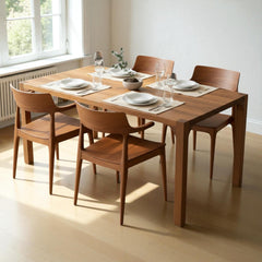Custom Walnut Dining Table: Handcrafted Solid Wood Kitchen Furniture