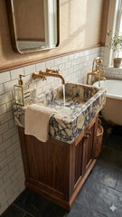 Calacatta Viola Marble Sink, Countertop Basin, Powder Room Vessel Sink