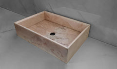 Rosa Perlino Marble Sink 60x40 cm Bonded Stone Basin Bathroom Vessel Sink