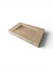 Wall Mounted Travertine Sink, Natural Stone Powder Room Sink, Countertop Sink